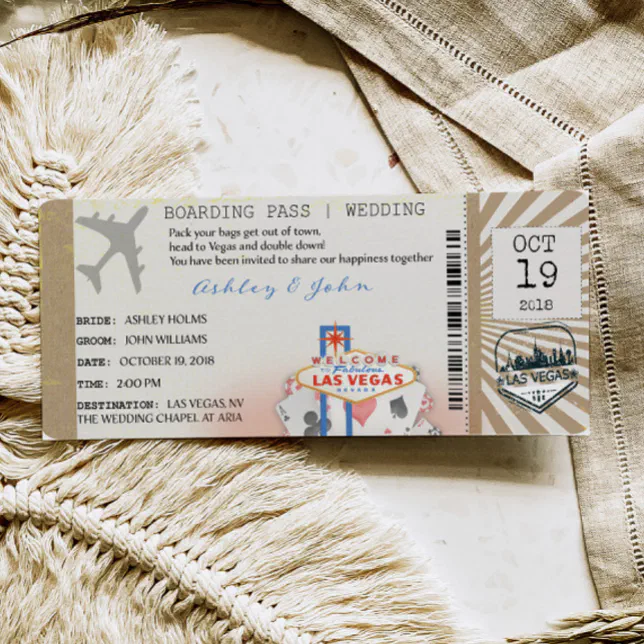 Las Vegas Boarding Pass Invitation