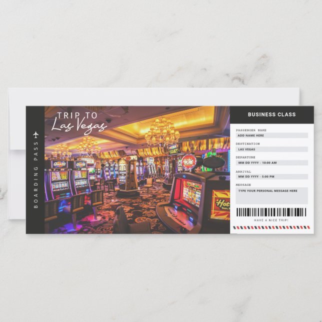 Las Vegas Boarding Pass Travel Vacation Ticket (Front)