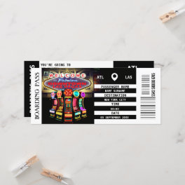 Las Vegas boarding pass weekend getaway girls Invitation