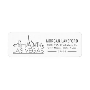 Las Vegas Bold Stylized Skyline Label