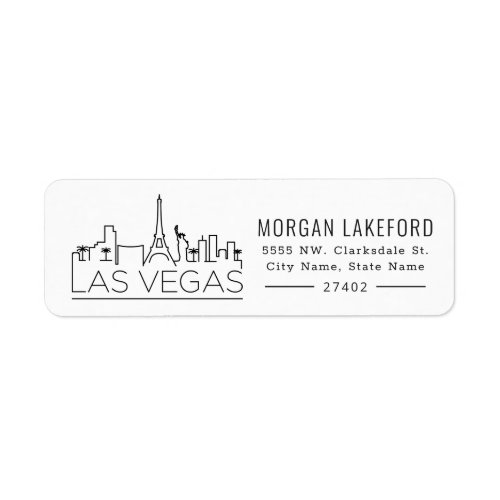 Las Vegas  Bold Stylized Skyline  Label