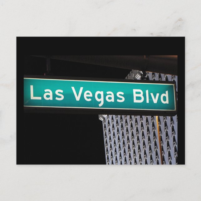 Las Vegas Boulevard Street Sign Postcards (Front)
