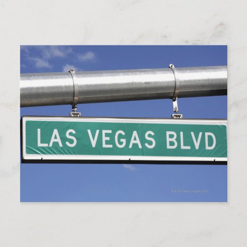 Las Vegas Boulevard street sign _ The Strip Postcard