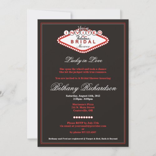 Las Vegas Bridal Shower Invitation