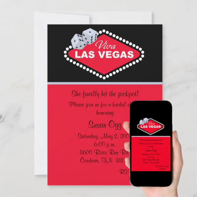 Las Vegas Bridal Shower Invitation Zazzle