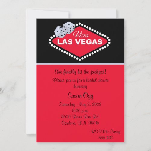 Las Vegas Bridal Shower Invitation