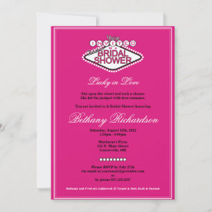Las Vegas Bridal Shower Invitation - Hot Pink