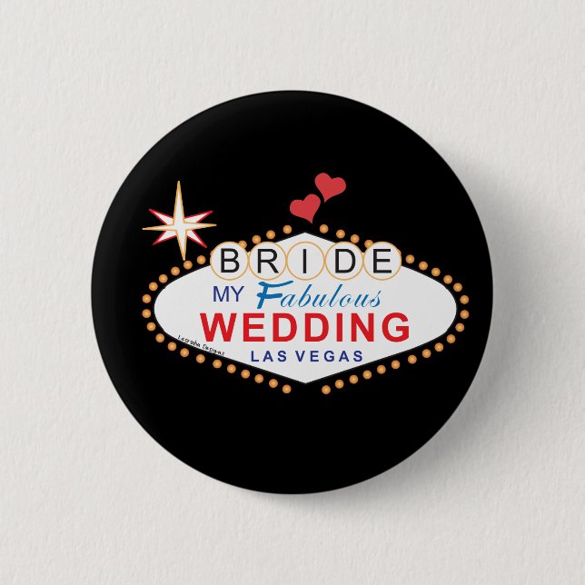 Las Vegas Bride Pinback Button (Front)