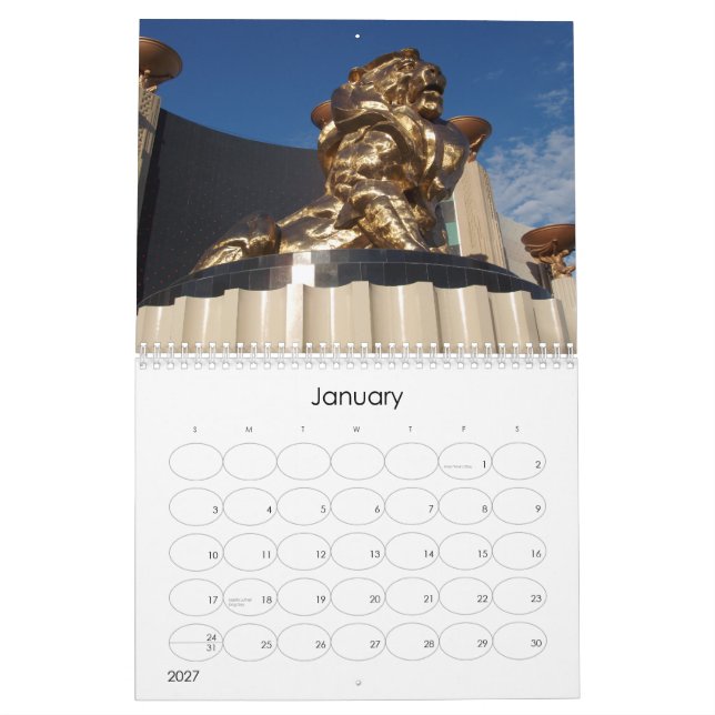 Las Vegas Calendar 2009 (Jan 2027)