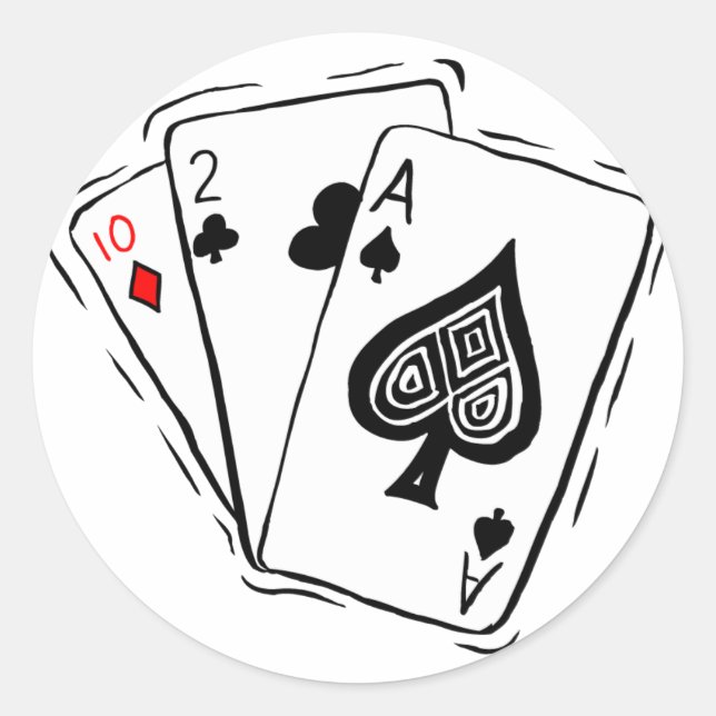 Las Vegas Card Deck Classic Round Sticker (Front)