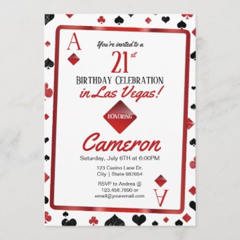 Las Vegas Casino 21st Birthday | Card Suit by chandraws at Zazzle