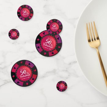 Las Vegas Casino 50 & Fabulous Birthday Party Confetti by chandraws at Zazzle