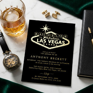 Las Vegas Casino Bachelor Party Real Foil Invitation