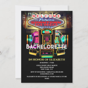 Las Vegas Casino bachelorette girls weekend away Invitation