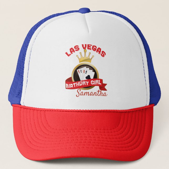 Las Vegas Casino Birthday Party Custom  Trucker Hat (Front)