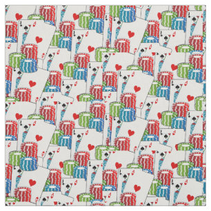 Las Vegas Casino Blackjack Cards And Chips Fabric