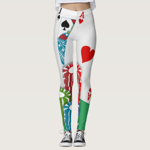 Las Vegas Casino Card Game Blackjack Poker Leggings