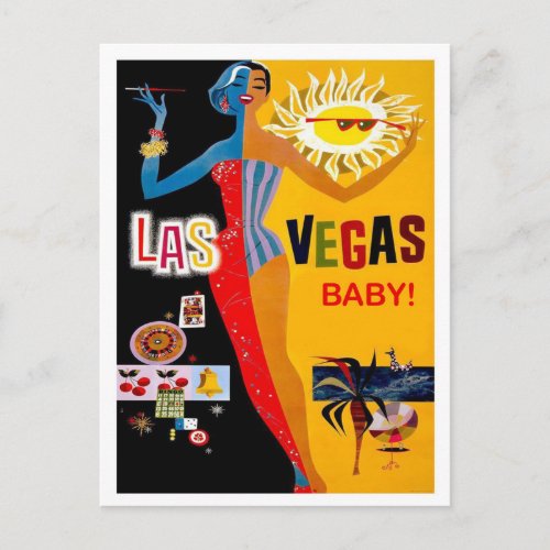 Las Vegas Casino Collage vintage travel postcard