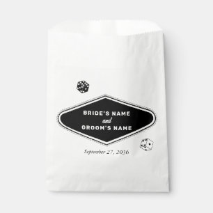 Las Vegas Casino Destination Wedding Black White Favor Bag