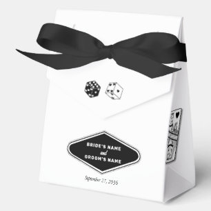 Las Vegas Casino Destination Wedding Black White Favor Boxes