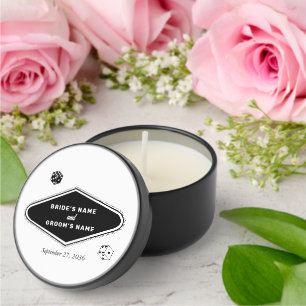 Las Vegas Casino Destination Wedding Black White Mini Candle Favors