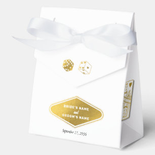 Las Vegas Casino Destination Wedding Gold Favor Boxes