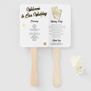 Las Vegas Casino Destination Wedding Gold Hand Fan