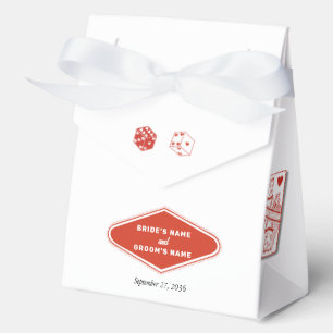 Las Vegas Casino Destination Wedding Red White Favor Boxes