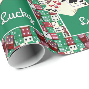 Las Vegas Casino Dice Aces Game Table Wrapping Paper