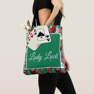 Las Vegas Casino Dice And Cards With Lady Luck Tote Bag