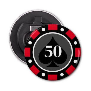 Las Vegas casino gambling game poker chip custom Bottle Opener