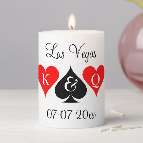 Las Vegas casino gambling theme wedding party Pillar Candle