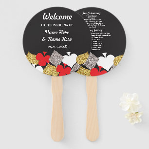 Las Vegas Casino Glitter Wedding Programme Fan