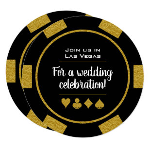 Poker chip wedding invitations