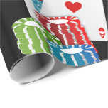 Las Vegas Casino Large Blackjack Cards And Chips Wrapping Paper