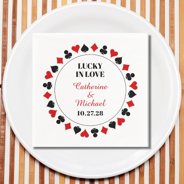 Las Vegas Casino Lucky In Love Wedding  Napkins (Creator Uploaded)