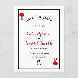 Las Vegas Casino Modern Chic Photo SAVE THE DATE Announcement Postcard