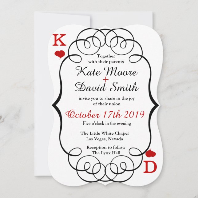 Las Vegas Casino Modern Chic Photo Wedding Invite (Front)