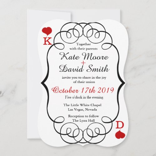 Las Vegas Casino Modern Chic Photo Wedding Invite