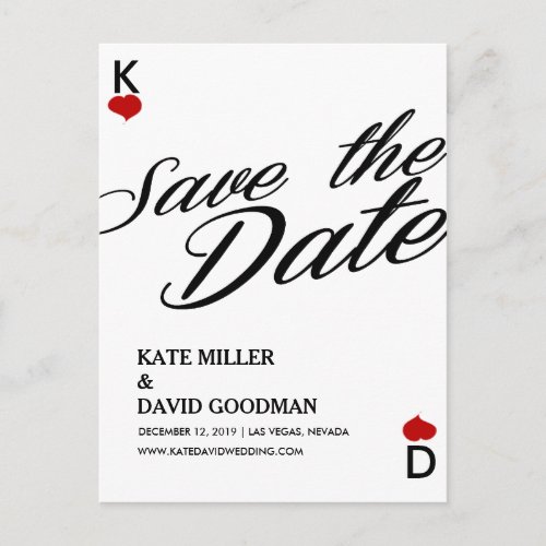 Las Vegas Casino Modern Chic Save The Date Announcement Postcard