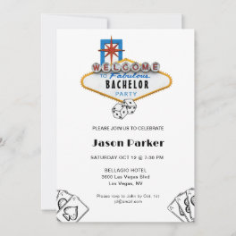 Las Vegas Casino Night Bachelor Party Invitation