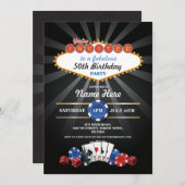 Las Vegas Casino Night Birthday Invite Party (Front/Back)