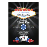 Las Vegas Casino Night Birthday Invite Party