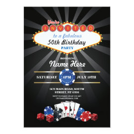 Las Vegas Casino Night Birthday Invite Party