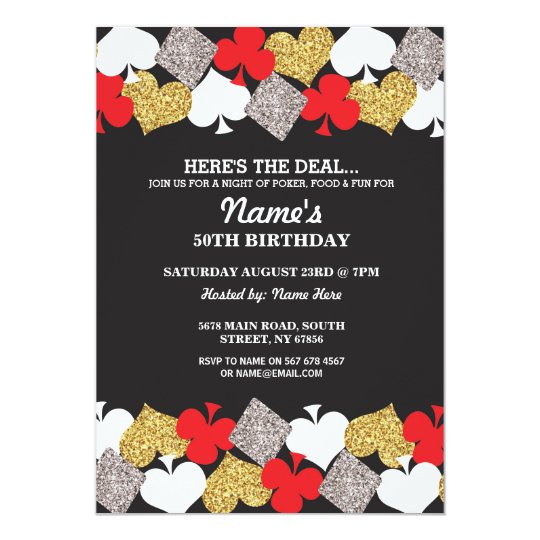 las vegas casino night birthday party invitation zazzle com
