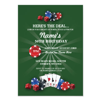 Casino party invitations birthday