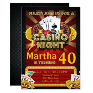 Casino party invitations birthday
