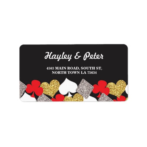 Las Vegas Casino Night Party Address Label Sticker