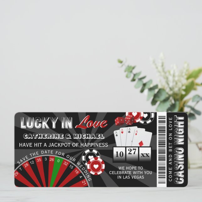 Las Vegas Casino Night Poker Party Wedding Save The Date | Zazzle