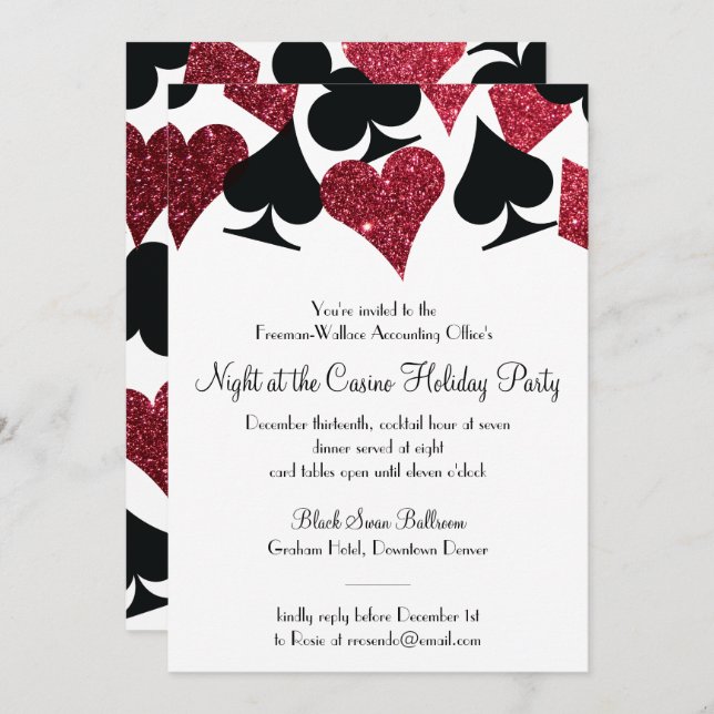 Destiny Las Vegas Casino Party Faux Gold Glitter Invitation, Zazzle